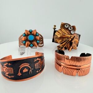 Vintage copper bracelet bundle - 4 cuffs! Priced to sell